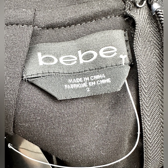 NWT - Bebe Grayson Lace Dress colour black with gold cocktail dress size 2 - Picture 6 of 6